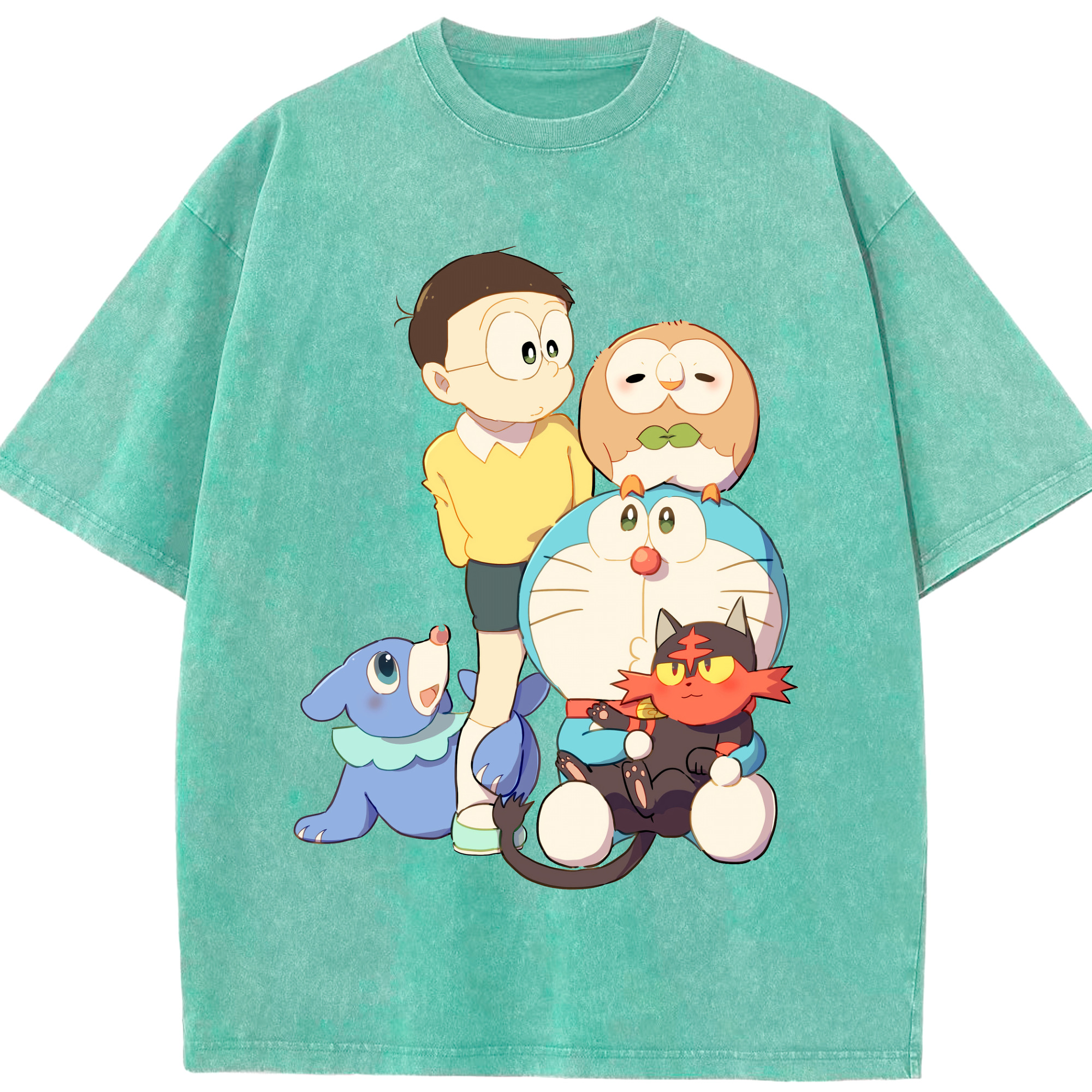 （画像用） ドラえもん Doraemon 綿100% ヴィンテージ風 半袖Tシャツ（フロントプリント）